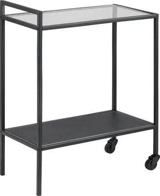 Image de Rollwagen >Carney< in Schwarz/matt aus Metall - 60x75x30cm (BxHxT)
