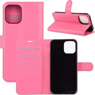 Produktbild von Schutzhülle für Apple iPhone 12 Mini Case Handy Hülle Cover Case Schutztasche Wallet, Farbe:Pink