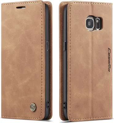 Image de Galaxy S7 Case, RetroPolyuréthaneLeather Case, Card Pockets, Magnetic Closure, Case with Stand Function for Samsung Galaxy S7 Brown
