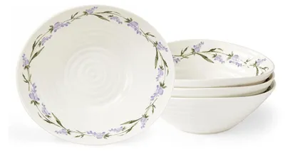 4er-Set Getreideschalen 19 cm, Porzellan, Blumenmuster