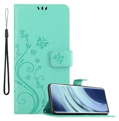 Immagine prodotto di Cadorabo cover per Xiaomi Mi 11 5G in TURCHESE FLOREALE Cover protettiva in design floreale con chiusura magnetica, funzione stand e slot per carte Flip Case Flower Cover Etui Handy Klapp Hülle Book Tasche
