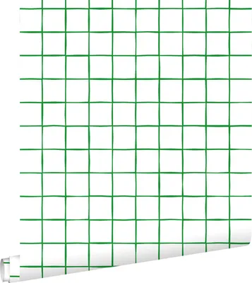 Zdjęcie produktu dla ESTAhome Tapeta motyw kratki zielonymIbiałym 50 x 900 cm