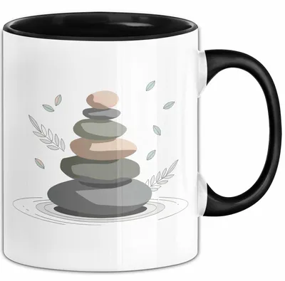 Produktbild von Meditationsfan Tasse Geschenkidee für Achtsamkeitssuchende (Schwarz)