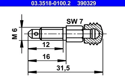 Produktbild von ATE Entlüftungsschraube 03.3518-0100.2 16,0mm