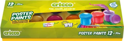 Produktbild von Cricco Plakatfarben 20Ml 12-Farbig Cr366K12