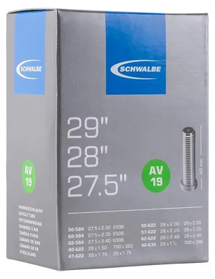 Produktbild von Schwalbe Unisex AV19 Schlauch, Schwarz 2er Pack, Einheitsgröße / 40 mm