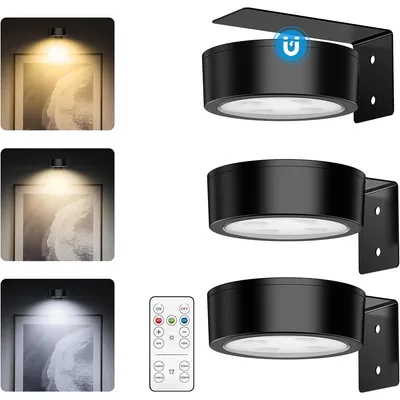 Produktbild von 3er-Pack Kunstmalerei-Leuchten mit Fernbedienung, 3 Lichtfarben, dimmbar, LED-Kunstdisplay-Akzentlichter für Bilder, Fotorahmen, Porträts