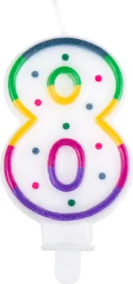 Produktbild von Geburtstagskerze Zahlen 0-9 Zahlenkerze 7,5 cm Kuchen-Deko, Ihre gewünschte Zahl:8