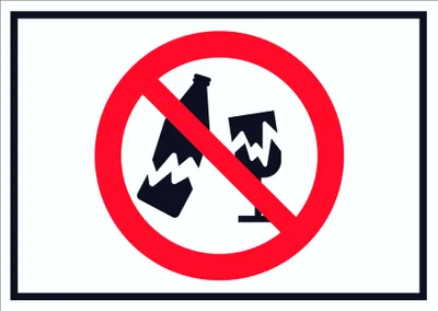 Produktbild von Schild Glas verboten Symbol A3 Rückseite selbstklebend