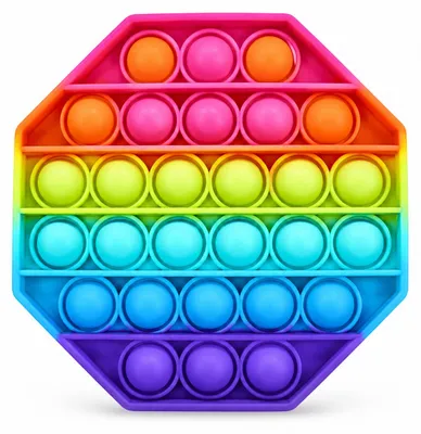 Produktbild von Oktagon Fidget Spielzeug Regenbogen Silikon für Stressabbau und Konzentration, KI-generiertes Bild