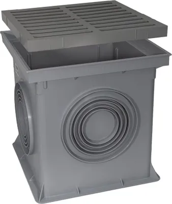 Produktbild von Marley Einlaufschacht mit Einlaufrost 300x300mm Hofablauf Bodenablauf Ablauf Gully