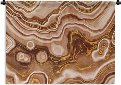 Produktbild von MuchoWow® Wandteppich Wandbehang Marmor - Gold - Muster 150x112.50 cm Tapisserie Dekoration Wandtuch - Wanddecke - Wandteppiche