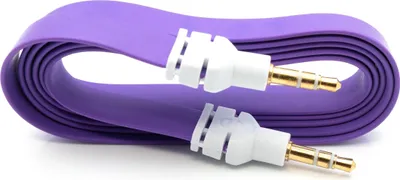 Produktbild von SYSTEM-S Audio Kabel 100 cm Stereo AUX Klinke 3,5 mm Stecker zu Stecker flach in Lila