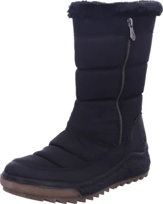 A black winter boot.