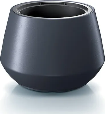 Produktbild von Prosperplast Pflanzgefäß Anthrazit Kunststoff, glatte Oberfläche, erhöhter konischer Sockel, Ø 43.6 cm, H 30 cm, 11L/34L Volumen, 2-teilig inkl. Innengefäß, einziehbare Griffe, Drainage-Bohrmöglichkeit, für Innen- & Außenbereich