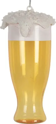 Produktbild von Clayre & Eef Weihnachtsanhänger Ø 7x14 cm Gelb Glas