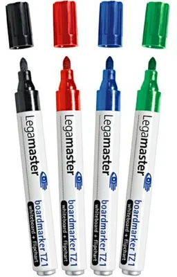 Produktbild von Legamaster TZ 1 Boardmarker sortiert 4St, 4 Stück(e), Schwarz, Blau, Grün, Rot, 59,6 g, 75 mm, 145 mm, 18 mm