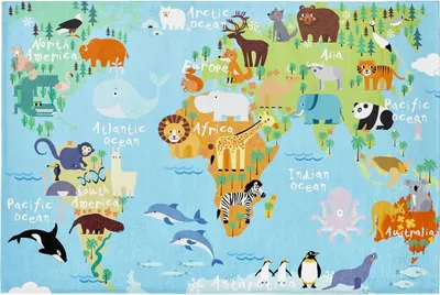 Produktbild von Obsession Teppich Torino Kids 233 Weltkarte 160x230cm