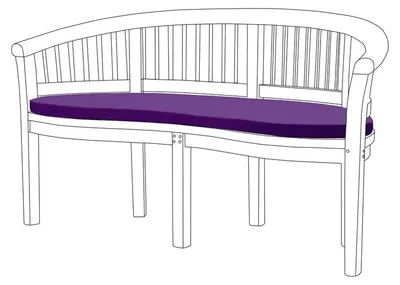 Produktbild von Gartenbankauflage für Bananenbank – Wasserabweisendes Bankkissen mit Komfortfüllung – Gebogene Sitzauflage für Garten, Terrasse und Balkon