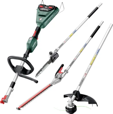 Produktbild von Metabo Akku Heckenschere Hochentaster Freischneider + MA 36-18 LTX BL Q 2x18V Solo