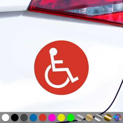 Produktbild von PantherPixel Rollstuhlfahrer Aufkleber Behindert Hinweis Rollstuhl Sticker Auto Geschenkidee Farbe Rot