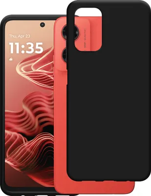 Image de Cazy Coque compatible avec Motorola Moto G35 Coque en Silicone - Coque Flexible - Noir