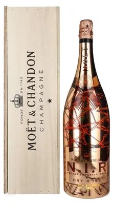 Produktbild von Moët & Chandon N.I.R. Nectar Imperial Rosé Dry Luminous Edition 12% Vol. 3l in Holzkiste