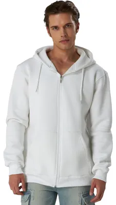 Produktbild von Smith & Solo Hoodie Herren Reißverschluss – Sweatjacke (Weiß, L) – Weiß-zip