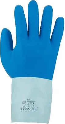Produktbild von Chemikalien-Schutzhandschuh Latex Länge 300 mm Pack = 12 Paar Gr.9