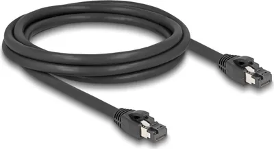 Produktbild von DeLOCK RJ45 Netzwerkkabel Cat.8.1 S/FTP 2 m bis 40 Gbps schwarz, 2 m, Cat8.1, S/FTP (S-STP), RJ-45, RJ-45, Schwarz