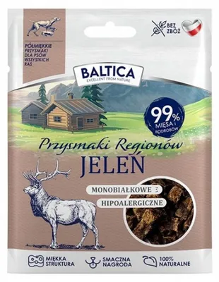 Productafbeelding van BALTICA Snacks uit verschillende regio's, Monoproteïne Hert – lekkernijen voor honden – 30g