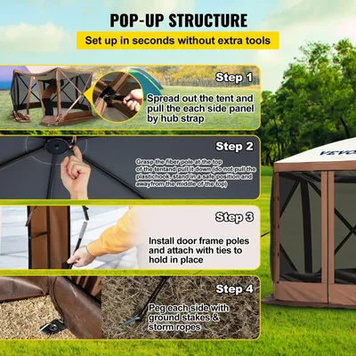 Image de Tente pop-up – tente de réception – tente de terrasse – dimensions : 3,6 x 3,6 mètres, avec six parois latérales