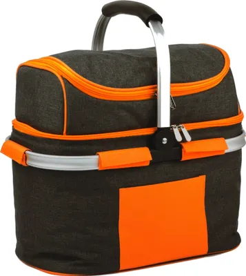 Produktbild von SVITA Picknickkorb 25l Thermo Einkaufskorb mit Kühlfunktion Kühlbox Kühltasche Grau