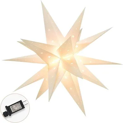 Obrázek produktu pro Venkovní lampa Moravská hvězda se přejmenovala na: Venkovní LED lampa – 3D vánoční hvězda – 584 cm – teplá bílá – LED dekorace