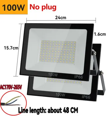 Produktbild von LED-Arbeitsleuchte - Tragbarer Baustrahler - 2 x 100 W - IP66 - Verstellbar - 220 V - Ohne Stativ