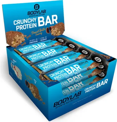 Produktbild von BODYLAB Crunchy Protein Bar - 12x64g - Peanut Butter