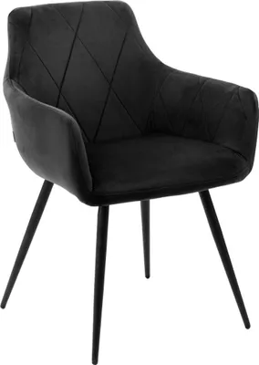 Produktbild von HOMLA FELLICE Veloursstuhl schwarz 56x61x86 cm