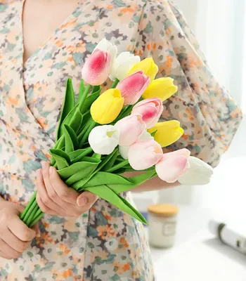 Obrázok produktu pre Umelé tulipány 30 kusov, ružová, kytica kvetov, pre dekoráciu
