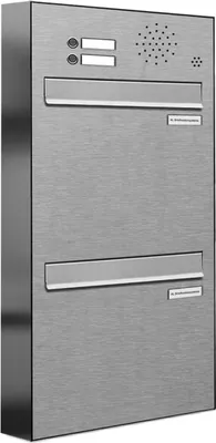 Produktbild von 2er V2A Edelstahl Briefkastenanlage für Tür- Zaundurchwurf Klingel