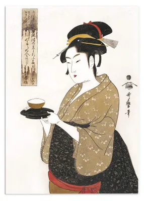 Ukiyo-e Kunstprint A3 – Kimono Schönheit von Utamaro