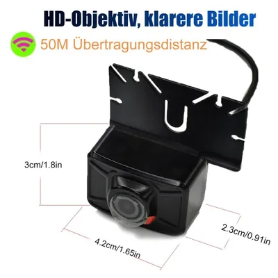 Image de Caméra de recul sans fil avec moniteur LCD, caméra de stationnement avec vision nocturne, étanche IP67, avec lignes de distance et caméra couleur, pour voiture, camionnette, SUV, aide au stationnement