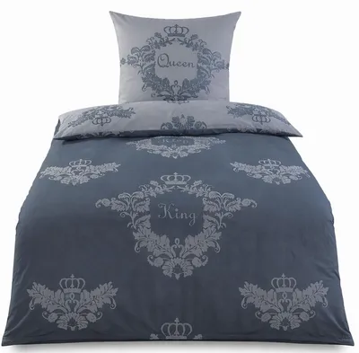 Produktbild von Wende Bettwäsche 135x200 +80x80cm, King + Queen, 100% Baumwolle