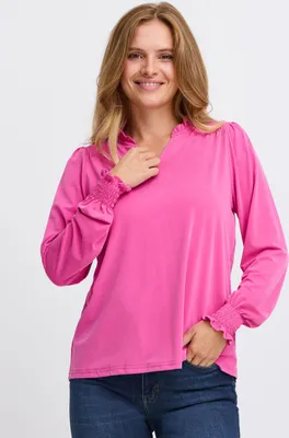 Obrázek produktu pro Pulz Jeans PZLippa Dámská blůza, tričko s výstřihem do V a volánky, regular fit