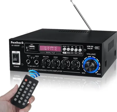 Produktbild von 12V 2000W Digital Stereo Verstärker bluetooth HiFi Audio Endstufe FM Leistungsverstärker 2-Kanel-Verstärker, EU-Stecker, Schwarz