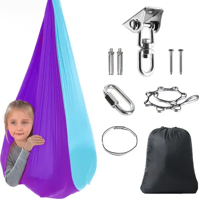Produktbild von Kinderschaukel Hängematte, Indoor Therapieschaukel, Kuschelhängematte für Kinder mit ADHS, Asperger, Sensorische Integrationstherapie Double Layer Pod Schaukelstuhl