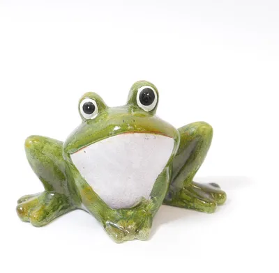 Obrázek produktu pro Zelená keramická zahradní figurka žáby výška 14 cm