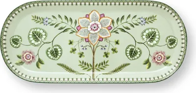 Produktbild von PIP STUDIO Lily&Lotus Light Green Kuchenplatte 33,3x15,5cm