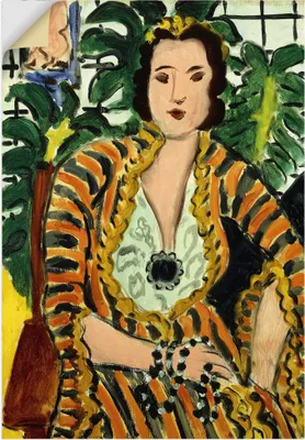 Produktbild von ARTland Wandbild, selbstklebend Dame mit blauem Schmuckstück. 1937 Größe: 90x130 cm
