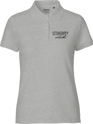 Produktbild von Huuraa Damen Polo Shirt Sittensen verliebt S Sport Grey Bio Baumwolle Fairtrade Poloshirt Geschenkidee