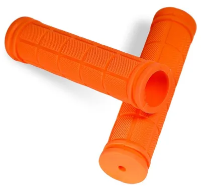 Obrázok produktu pre Riadidlá na bicykel, 1 pár, ergonomické, protišmykové, gumové, oranžové, 22 mm, vhodné pre elektrobicykle, mestské bicykle, horské bicykle a skútre